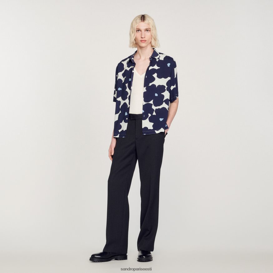 Sandro Paris kehakate mehed lillemustriga särk BN4RF742 mereväe sinine