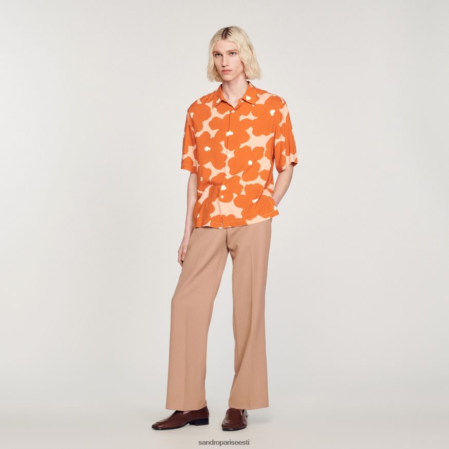 Sandro Paris kehakate mehed lillemustriga särk BN4RF792 oranž
