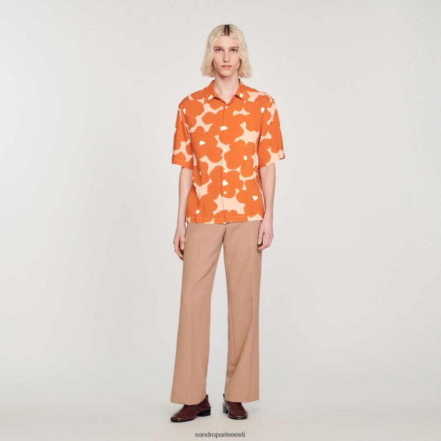 Sandro Paris kehakate mehed lillemustriga särk BN4RF792 oranž