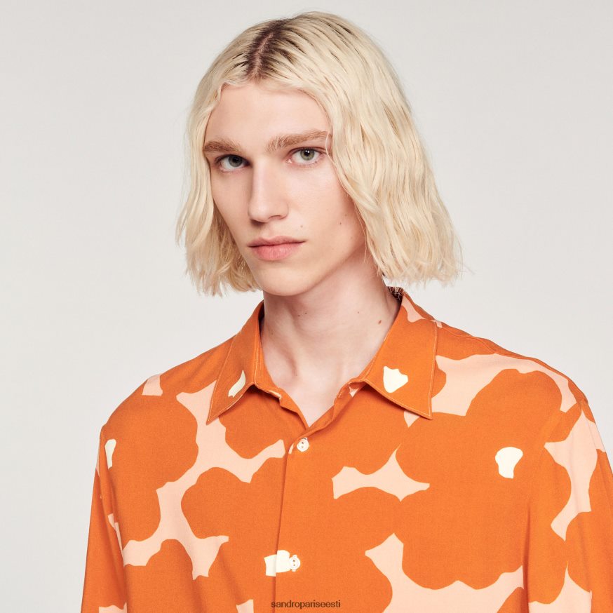 Sandro Paris kehakate mehed lillemustriga särk BN4RF792 oranž