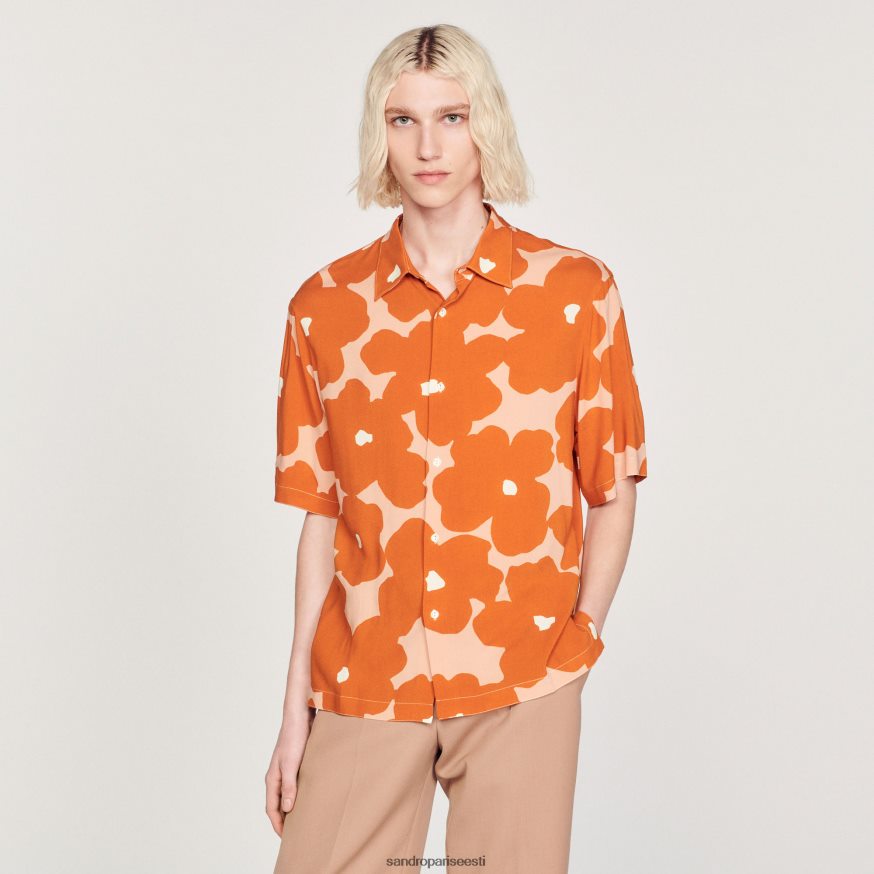 Sandro Paris kehakate mehed lillemustriga särk BN4RF792 oranž