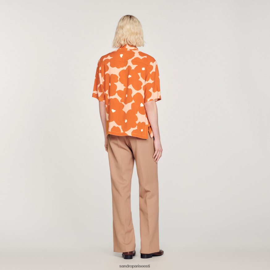 Sandro Paris kehakate mehed lillemustriga särk BN4RF792 oranž