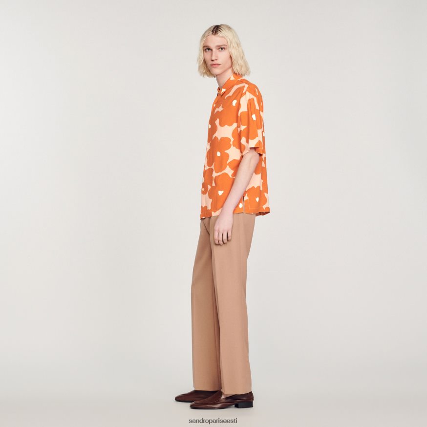 Sandro Paris kehakate mehed lillemustriga särk BN4RF792 oranž
