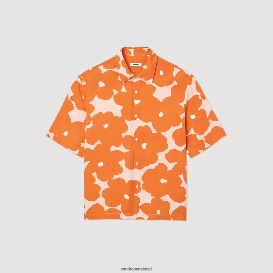 Sandro Paris kehakate mehed lillemustriga särk BN4RF792 oranž