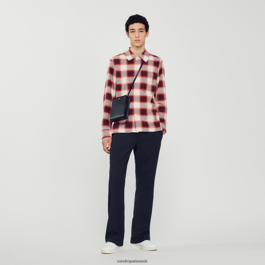 Sandro Paris kehakate mehed ruuduline pluus BN4RF820 punane/ekru