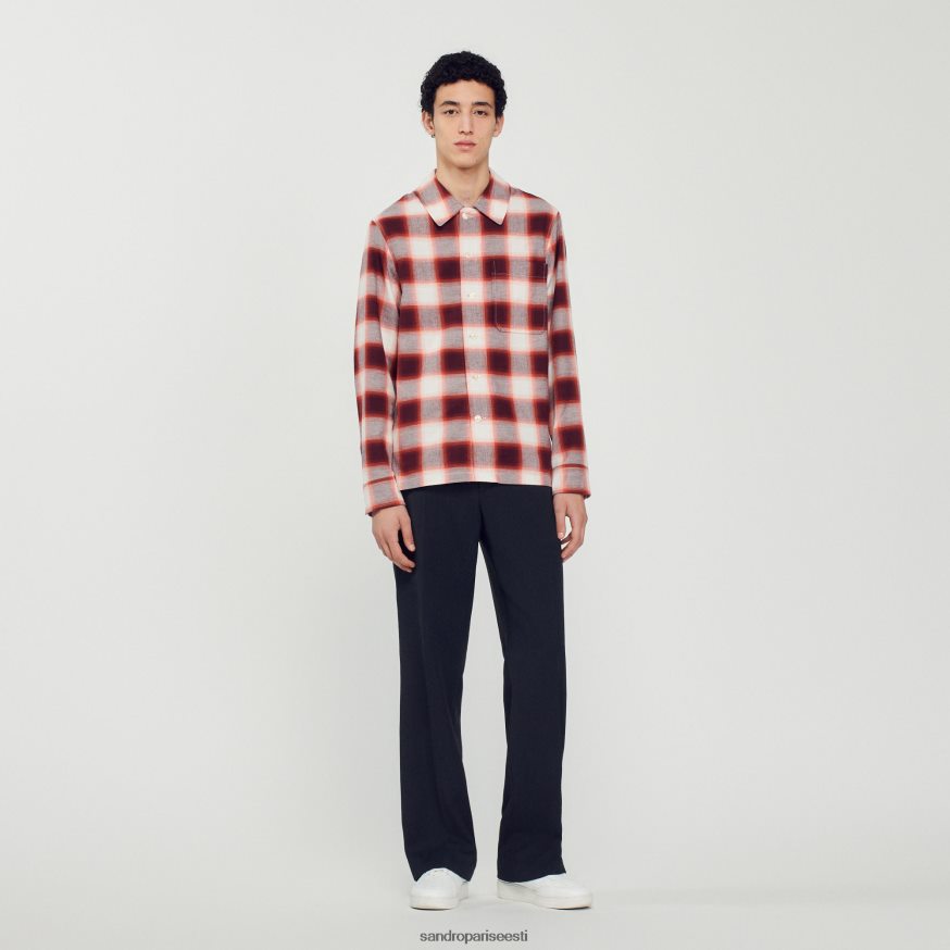 Sandro Paris kehakate mehed ruuduline pluus BN4RF820 punane/ekru