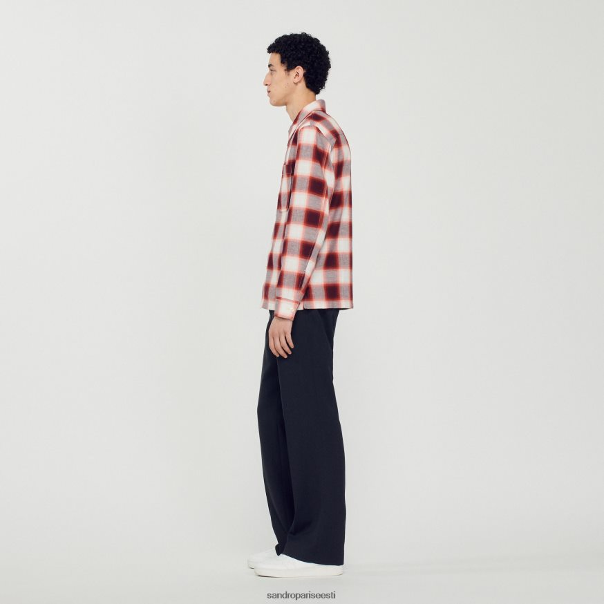 Sandro Paris kehakate mehed ruuduline pluus BN4RF820 punane/ekru