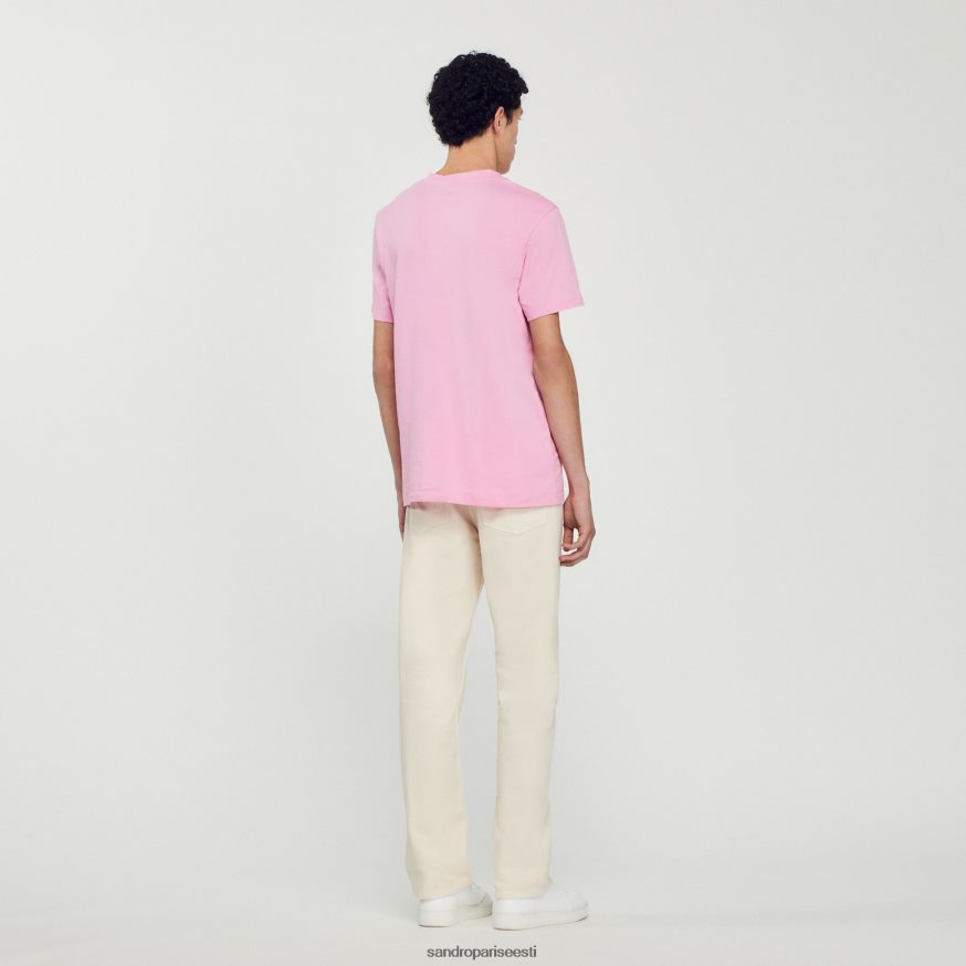 Sandro Paris kehakate mehed küüliku mustriga t-särk BN4RF766 roosa