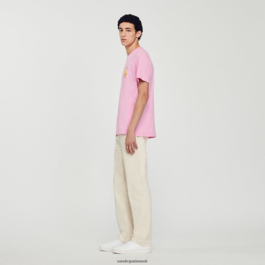 Sandro Paris kehakate mehed küüliku mustriga t-särk BN4RF766 roosa