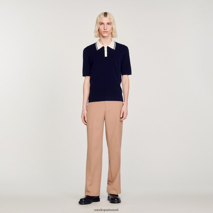 Sandro Paris kehakate mehed kontrastse kraega polosärk BN4RF707 üks värv