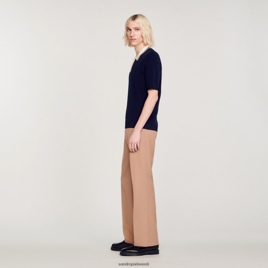 Sandro Paris kehakate mehed kontrastse kraega polosärk BN4RF707 üks värv