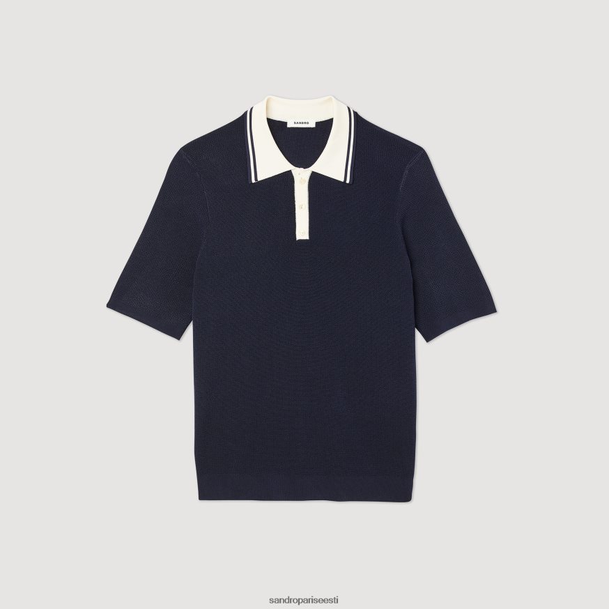 Sandro Paris kehakate mehed kontrastse kraega polosärk BN4RF707 üks värv
