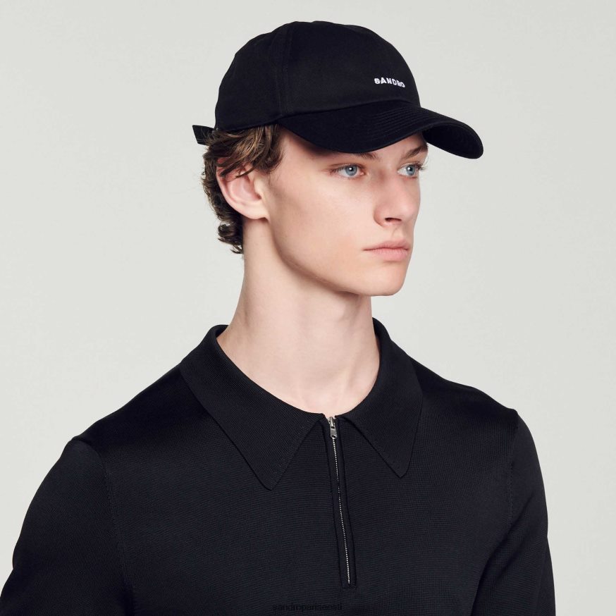 Sandro Paris kehakate mehed kootud polosärk lukuga kraega BN4RF629 must