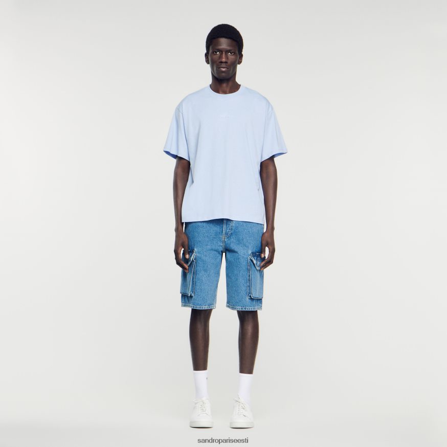 Sandro Paris kehakate mehed kummist logoga T-särk BN4RF739 üks värv