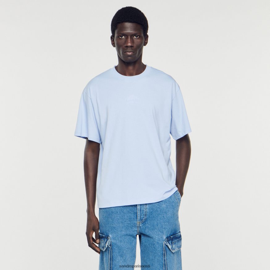 Sandro Paris kehakate mehed kummist logoga T-särk BN4RF739 üks värv