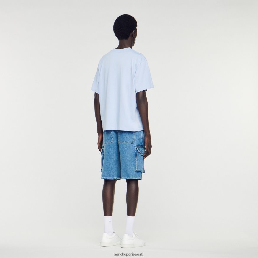 Sandro Paris kehakate mehed kummist logoga T-särk BN4RF739 üks värv