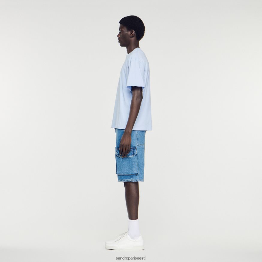 Sandro Paris kehakate mehed kummist logoga T-särk BN4RF739 üks värv