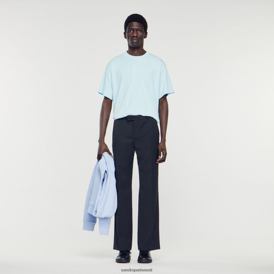 Sandro Paris kehakate mehed kummist logoga T-särk BN4RF804 üks värv