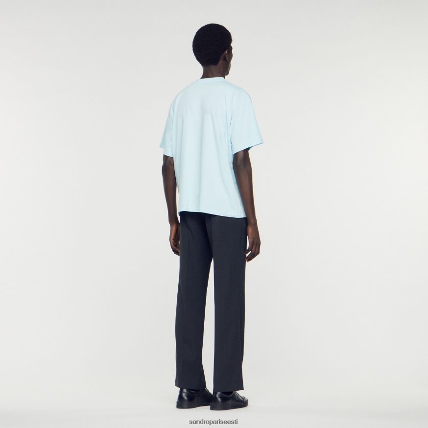 Sandro Paris kehakate mehed kummist logoga T-särk BN4RF804 üks värv