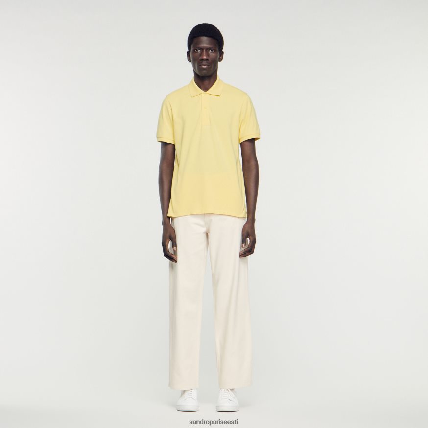 Sandro Paris kehakate mehed kummist logoga polosärk BN4RF733 kollane