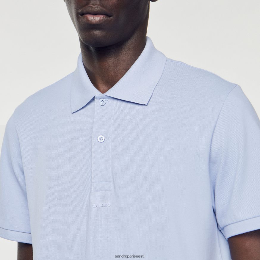 Sandro Paris kehakate mehed kummist logoga polosärk BN4RF807 lillakas