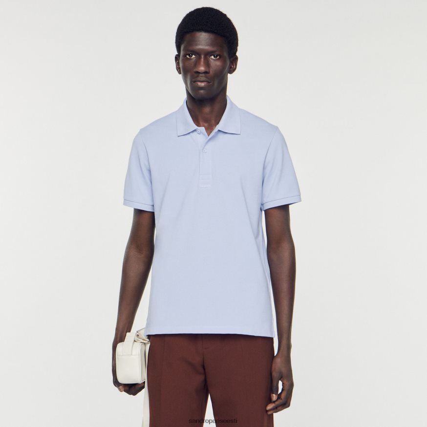 Sandro Paris kehakate mehed kummist logoga polosärk BN4RF807 lillakas