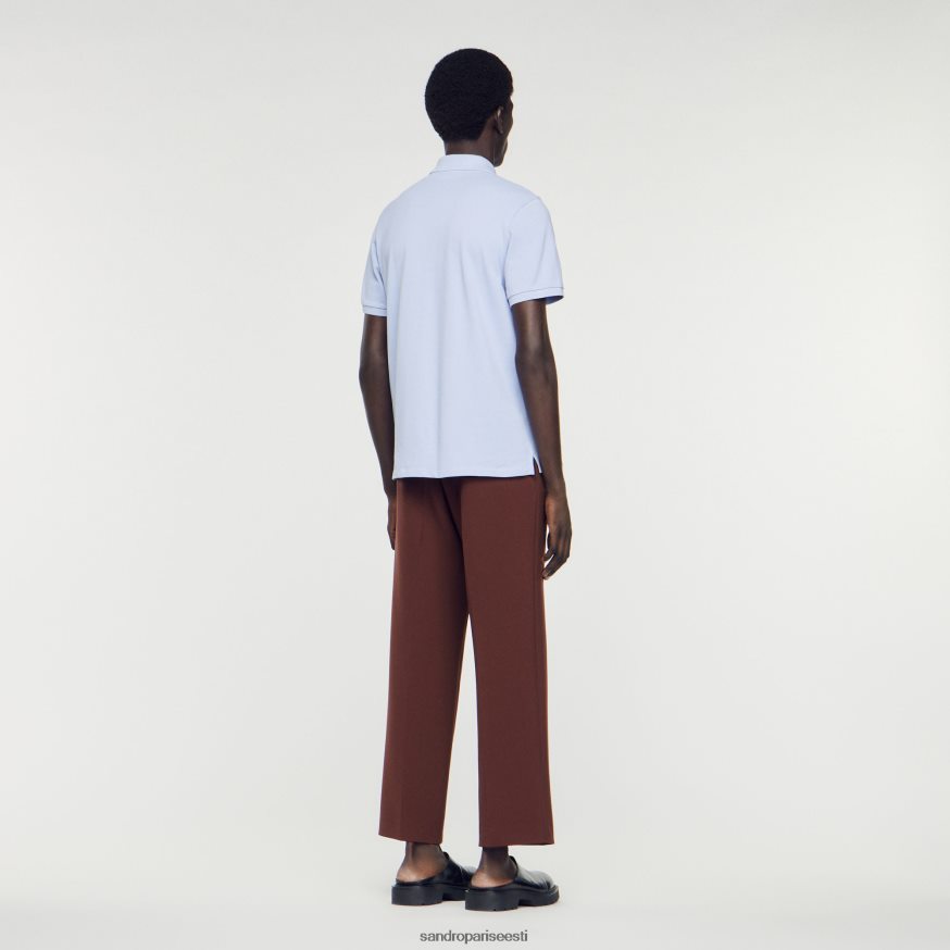 Sandro Paris kehakate mehed kummist logoga polosärk BN4RF807 lillakas