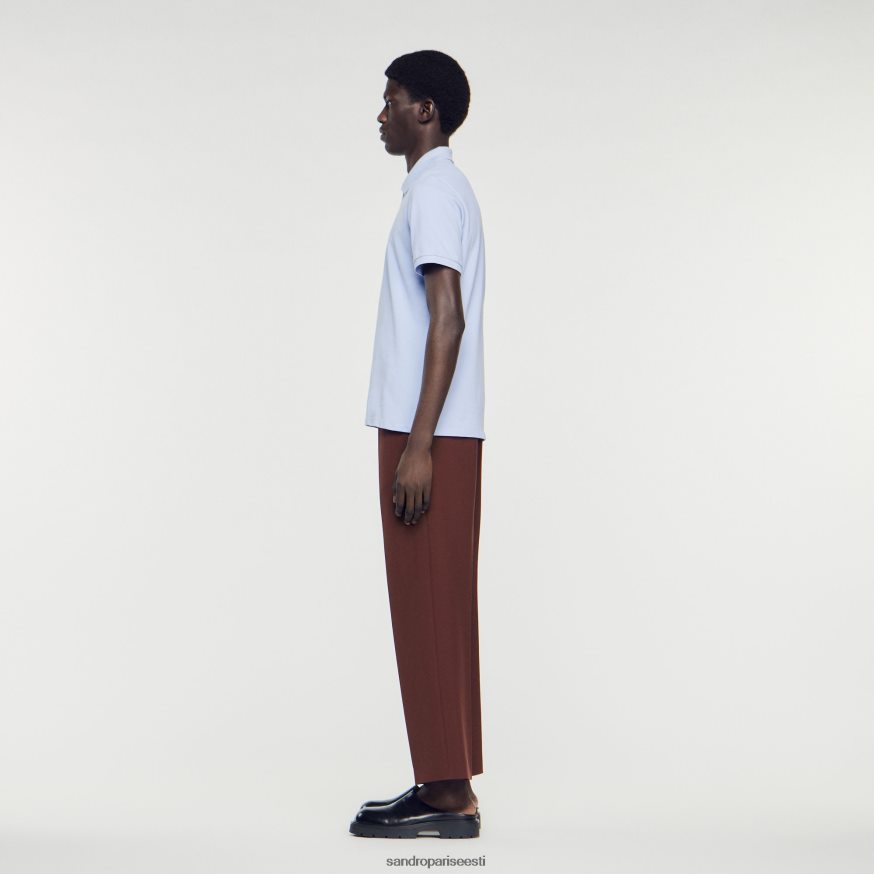 Sandro Paris kehakate mehed kummist logoga polosärk BN4RF807 lillakas