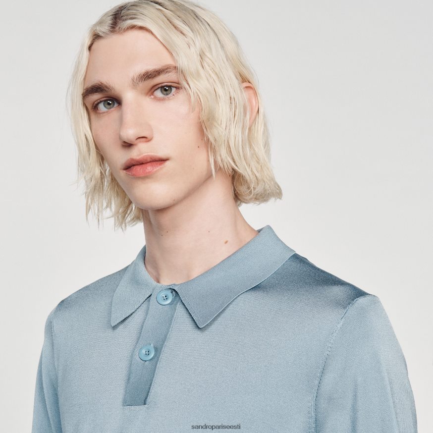 Sandro Paris kehakate mehed lühikeste varrukatega kootud polosärk BN4RF705 üks värv