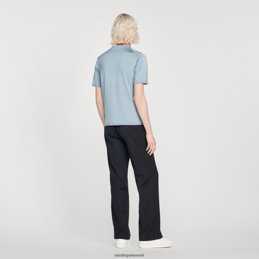 Sandro Paris kehakate mehed lühikeste varrukatega kootud polosärk BN4RF705 üks värv