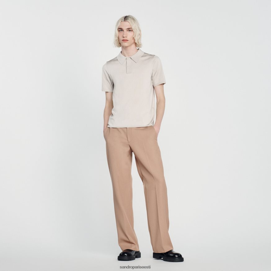 Sandro Paris kehakate mehed lühikeste varrukatega kootud polosärk BN4RF716 üks värv