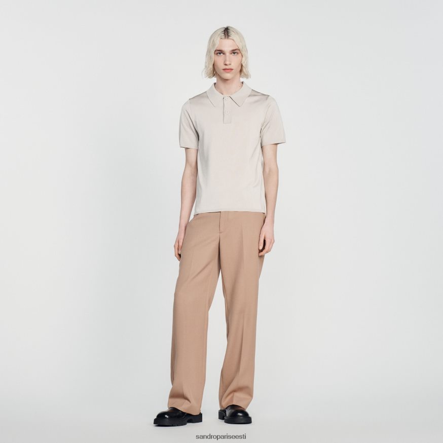 Sandro Paris kehakate mehed lühikeste varrukatega kootud polosärk BN4RF716 üks värv