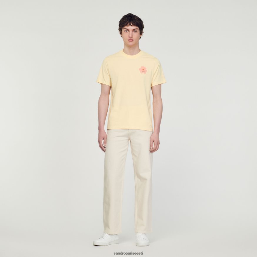 Sandro Paris kehakate mehed lillelapiga t-särk BN4RF720 kreem