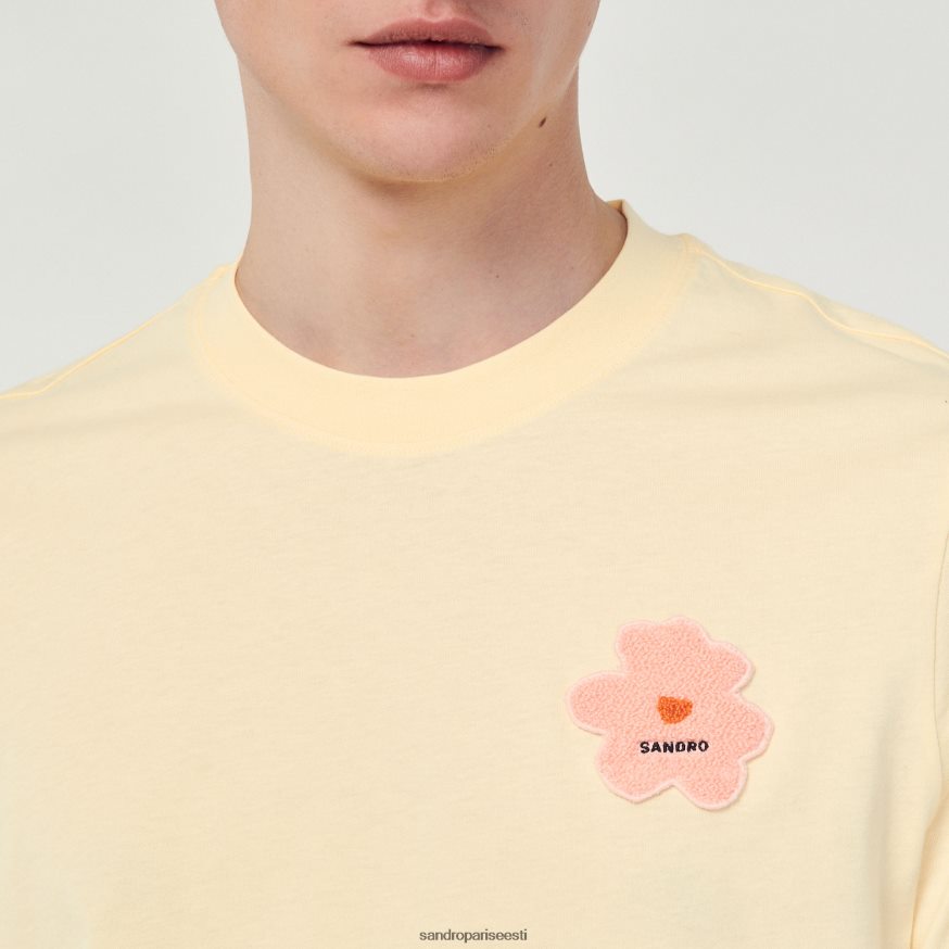 Sandro Paris kehakate mehed lillelapiga t-särk BN4RF720 kreem