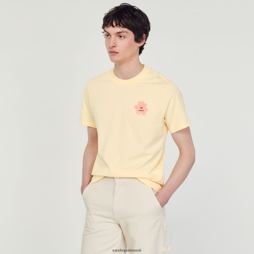 Sandro Paris kehakate mehed lillelapiga t-särk BN4RF720 kreem