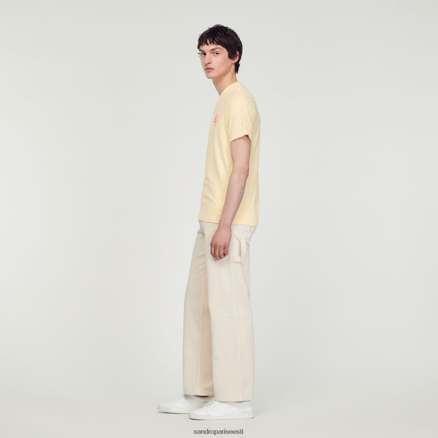 Sandro Paris kehakate mehed lillelapiga t-särk BN4RF720 kreem