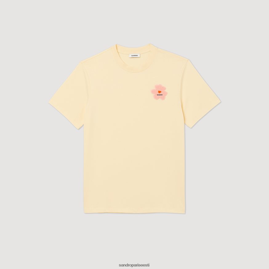 Sandro Paris kehakate mehed lillelapiga t-särk BN4RF720 kreem