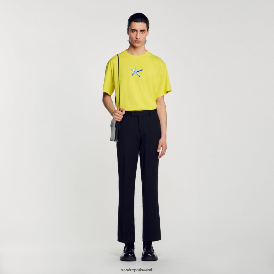 Sandro Paris kehakate mehed meritähe t-särk BN4RF686 aniisiroheline