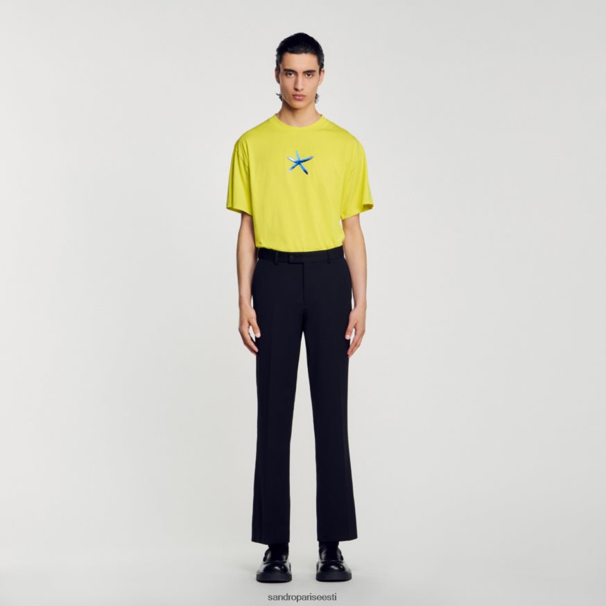 Sandro Paris kehakate mehed meritähe t-särk BN4RF686 aniisiroheline