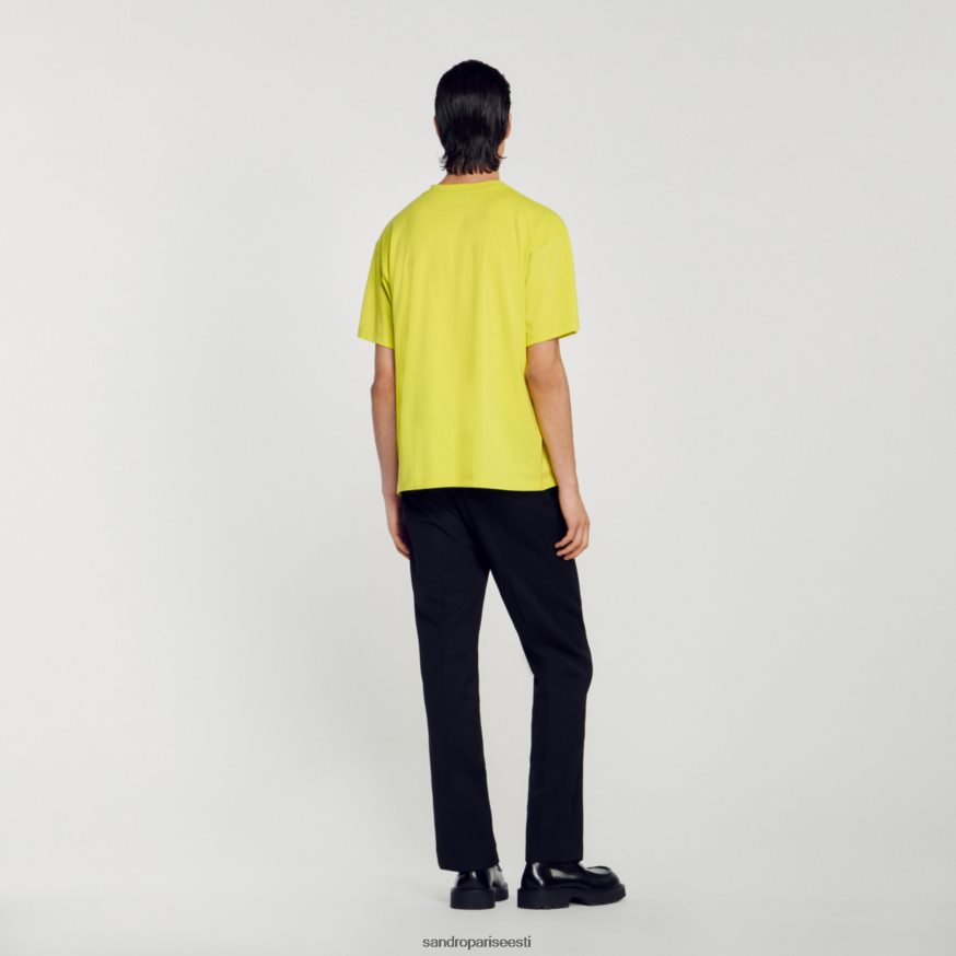 Sandro Paris kehakate mehed meritähe t-särk BN4RF686 aniisiroheline