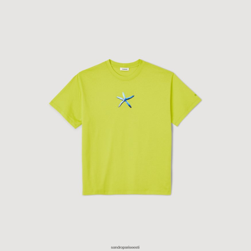 Sandro Paris kehakate mehed meritähe t-särk BN4RF686 aniisiroheline