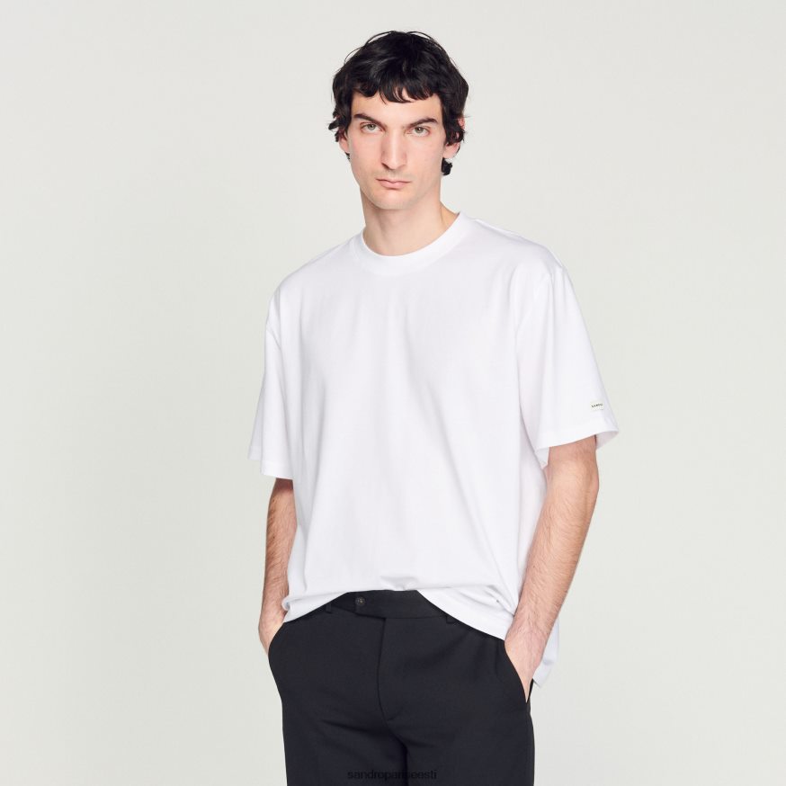 Sandro Paris kehakate mehed orgaanilisest puuvillast t-särk BN4RF624 valge