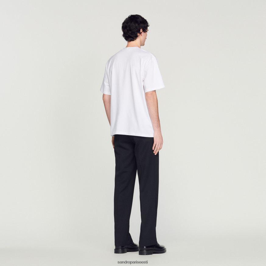 Sandro Paris kehakate mehed orgaanilisest puuvillast t-särk BN4RF624 valge