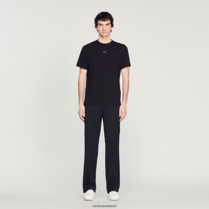 Sandro Paris kehakate mehed tikitud t-särk BN4RF711 must