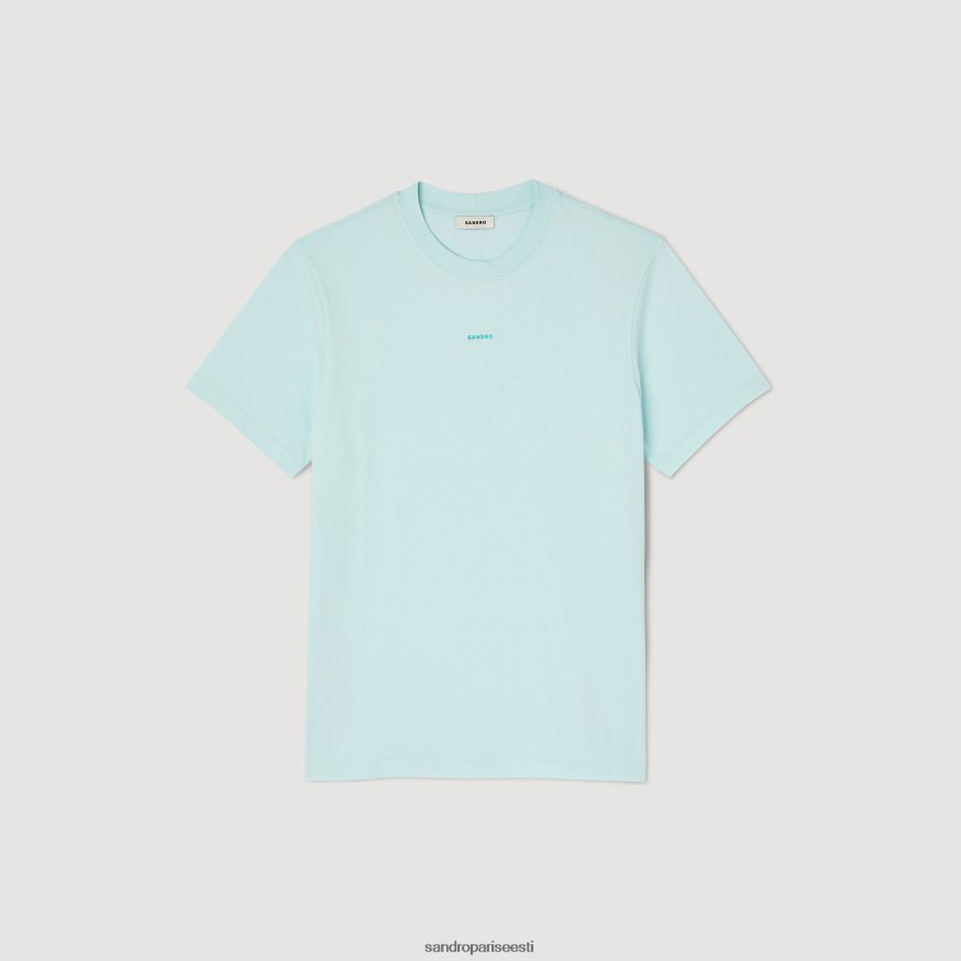 Sandro Paris kehakate mehed tikitud t-särk BN4RF713 piparmündi sinine