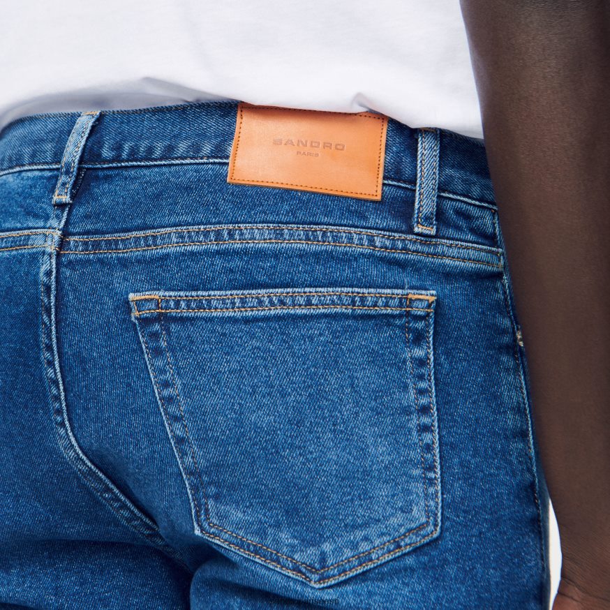 Sandro Paris kehakate mehed pestud teksad - õhuke lõige BN4RF662 sinine vintage - denim