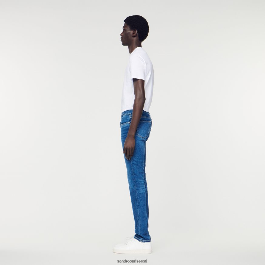 Sandro Paris kehakate mehed pestud teksad - õhuke lõige BN4RF662 sinine vintage - denim