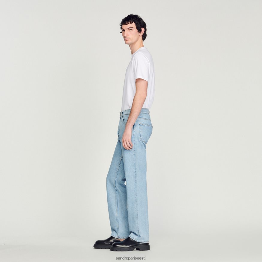 Sandro Paris kehakate mehed sirge lõikega teksad BN4RF729 vintage sinine