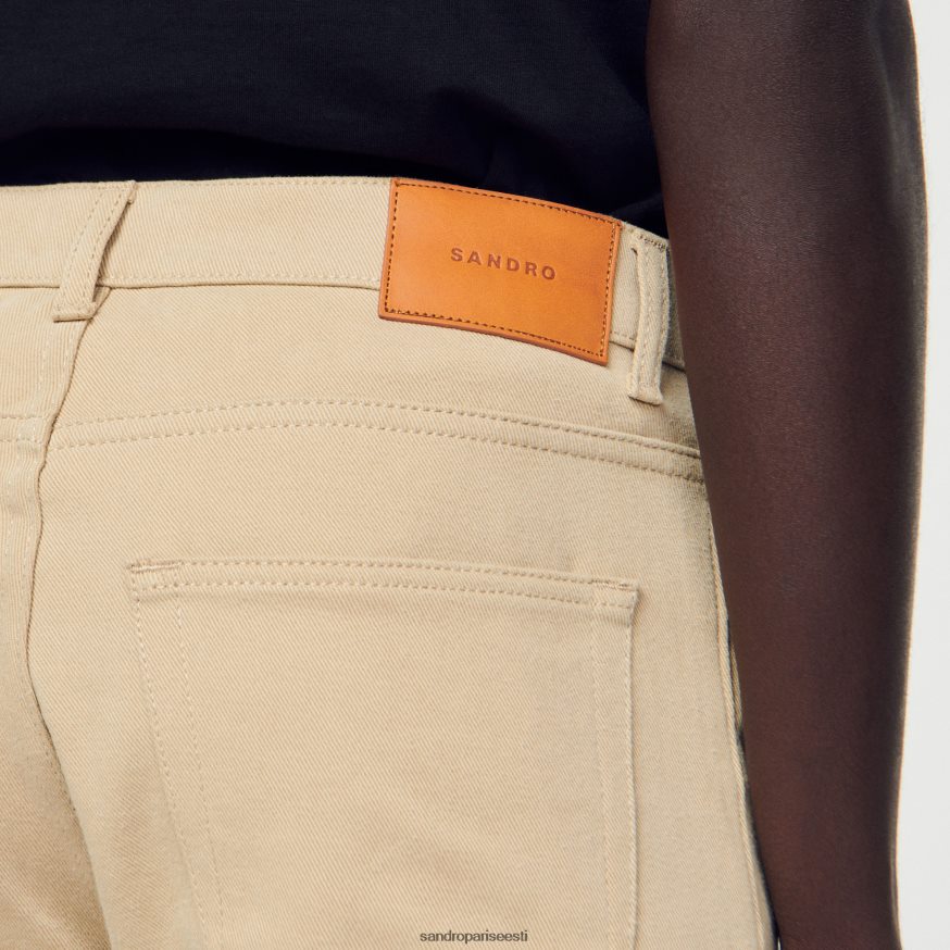 Sandro Paris kehakate mehed sirged puuvillased teksad BN4RF647 beež