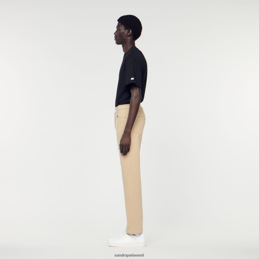 Sandro Paris kehakate mehed sirged puuvillased teksad BN4RF647 beež